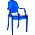 Primewir Casper Dining Armchair in Blue Polycarbonate EEI-121-BLU